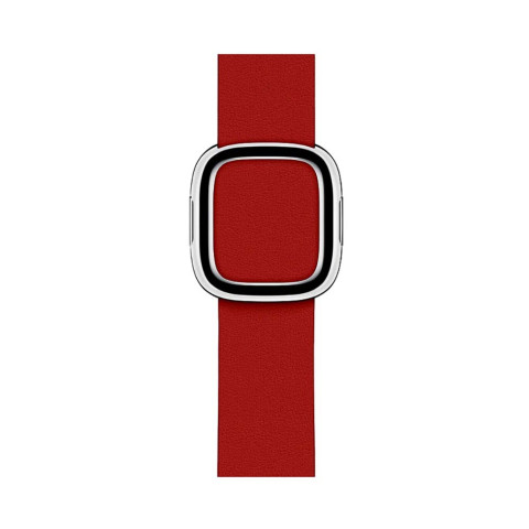 Кожаный ремешок Modern Buckle Leather для Apple Watch 38/40/41mm Silver/Product red